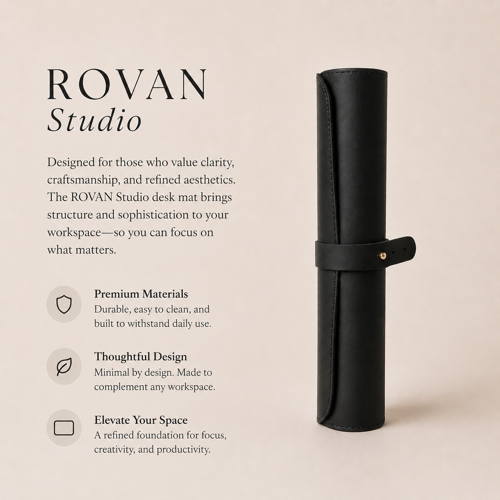 ROVAN Leather Desk Mat - Minimalist Work Surface (Desk Pad Edition)